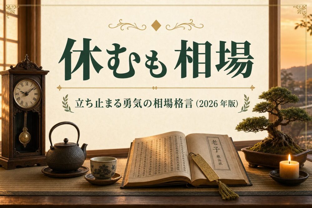 休むも相場 — 立ち止まる勇気の格言