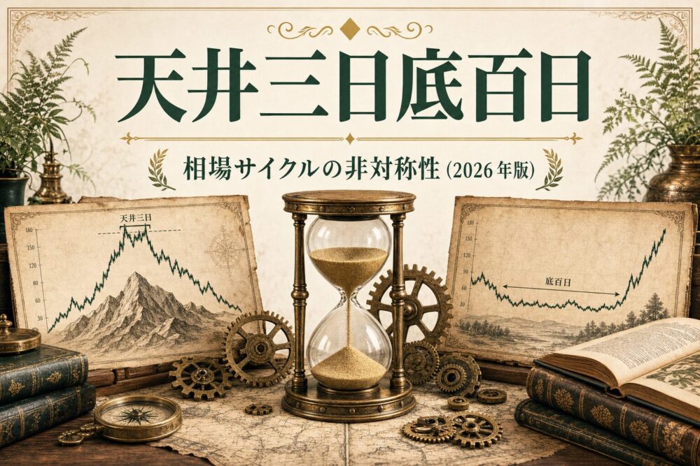 天井三日底百日 — 上昇は短く底値は長い