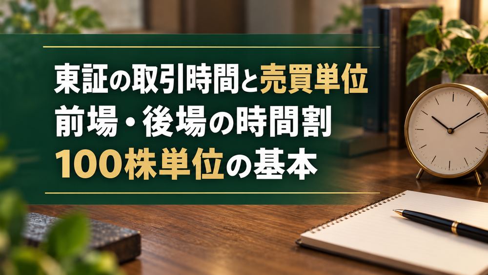 東証の取引時間と売買単位｜前場・後場の時間割と100株単位の基本