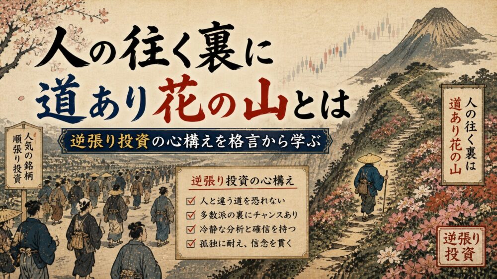 人の往く裏に道あり花の山とは｜逆張り投資の心構えを格言から学ぶ